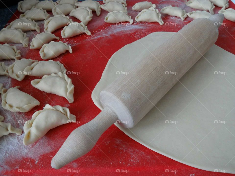 preparing Polish dumplings 'pierogi'