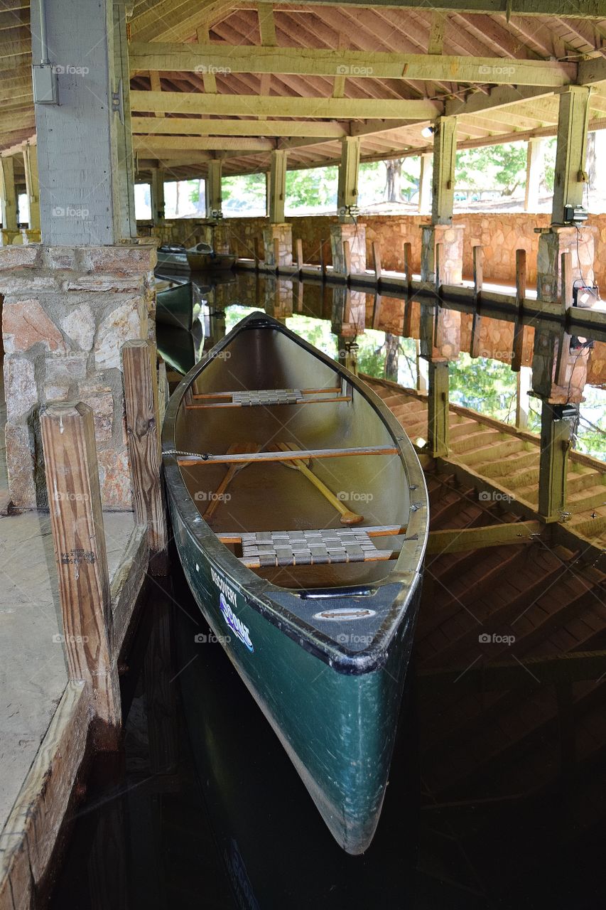 Boat House with Canoe