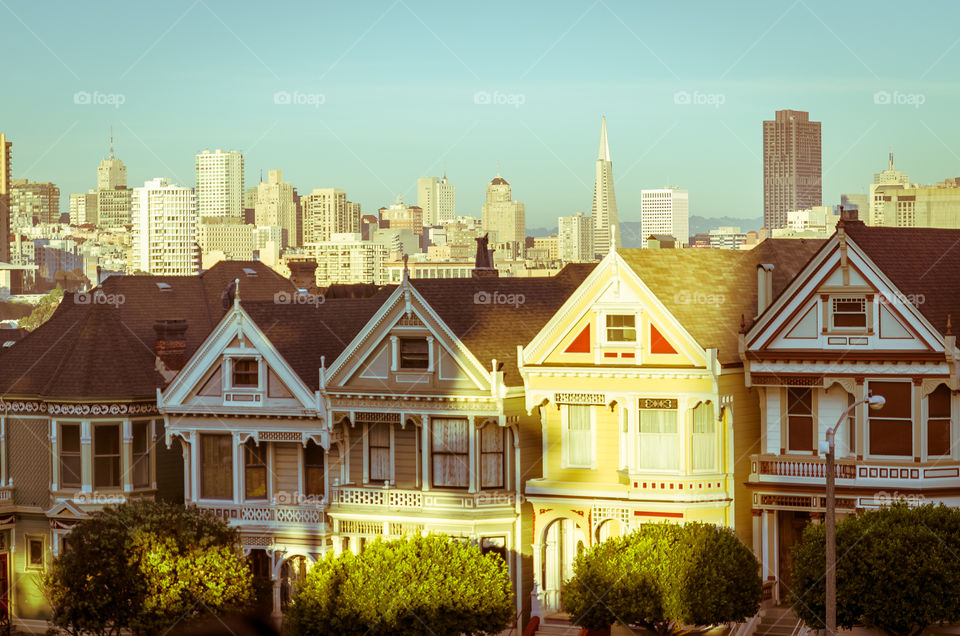 Famous painted ladies in San Francisco 