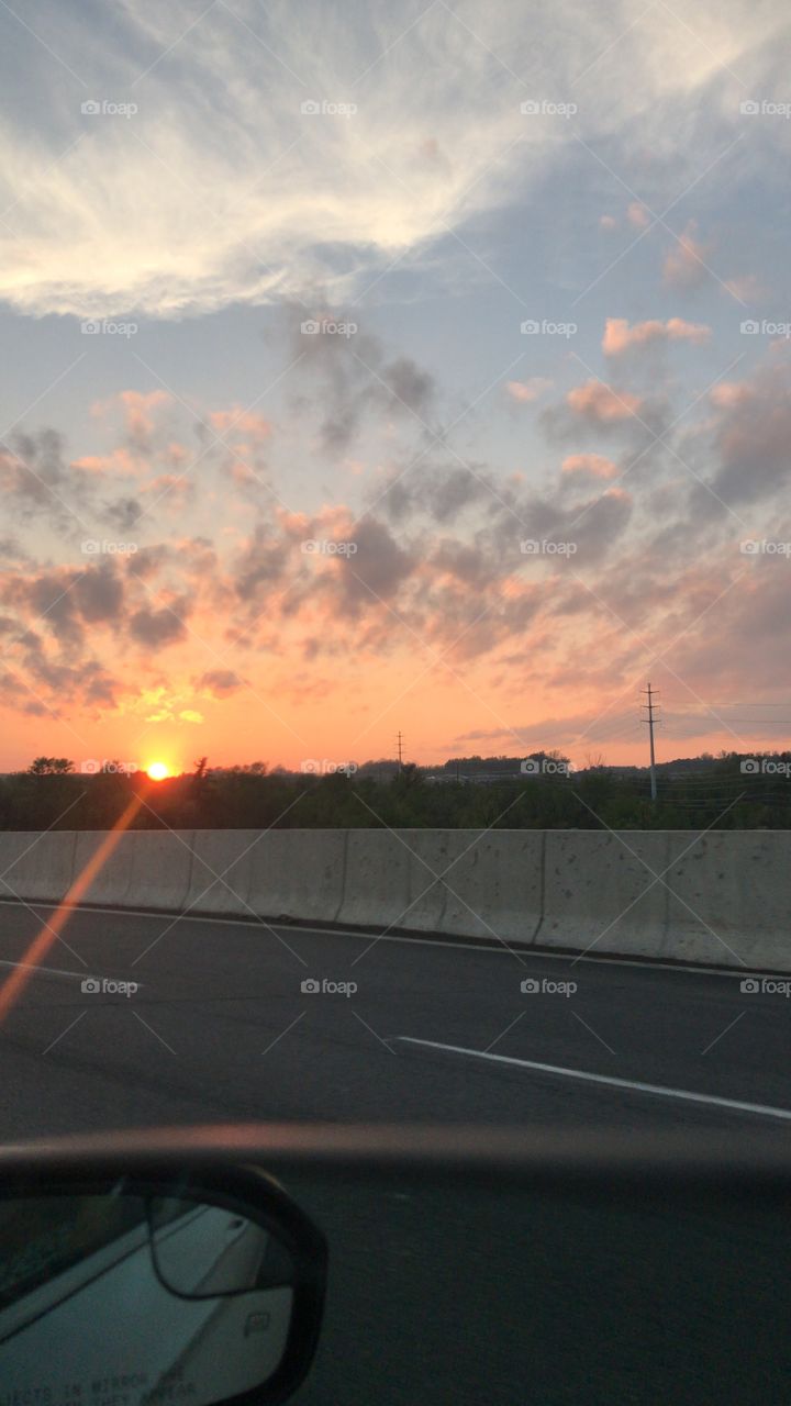 Road side sunset