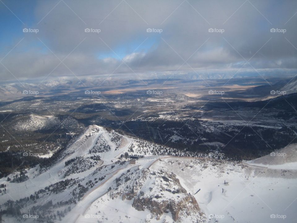 Ski slopes. Views from ski gandola