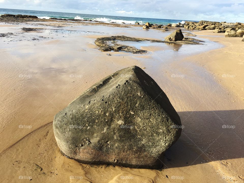Beach stone rock