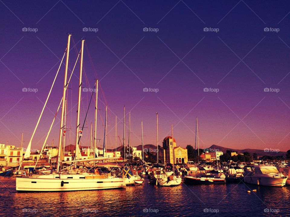 Boats in harbour, Aegina