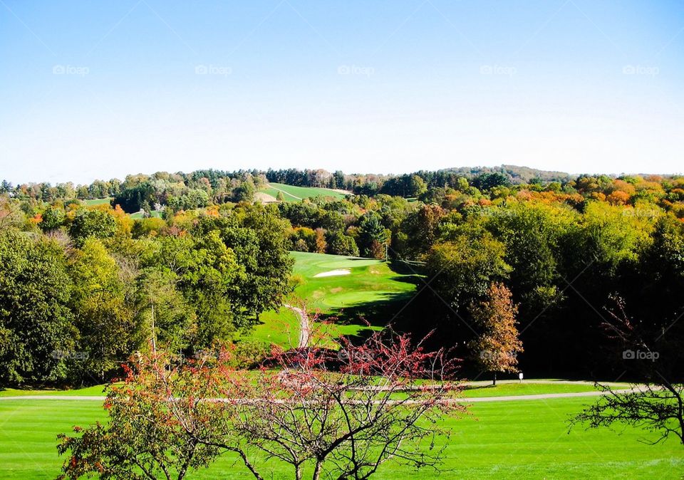 Golf course in fall