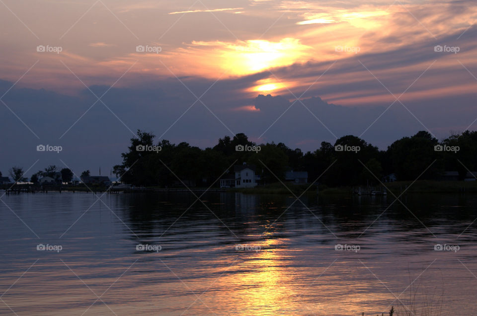 Sunset over Black Walnut Cove, Tilghman Island Maryland 
