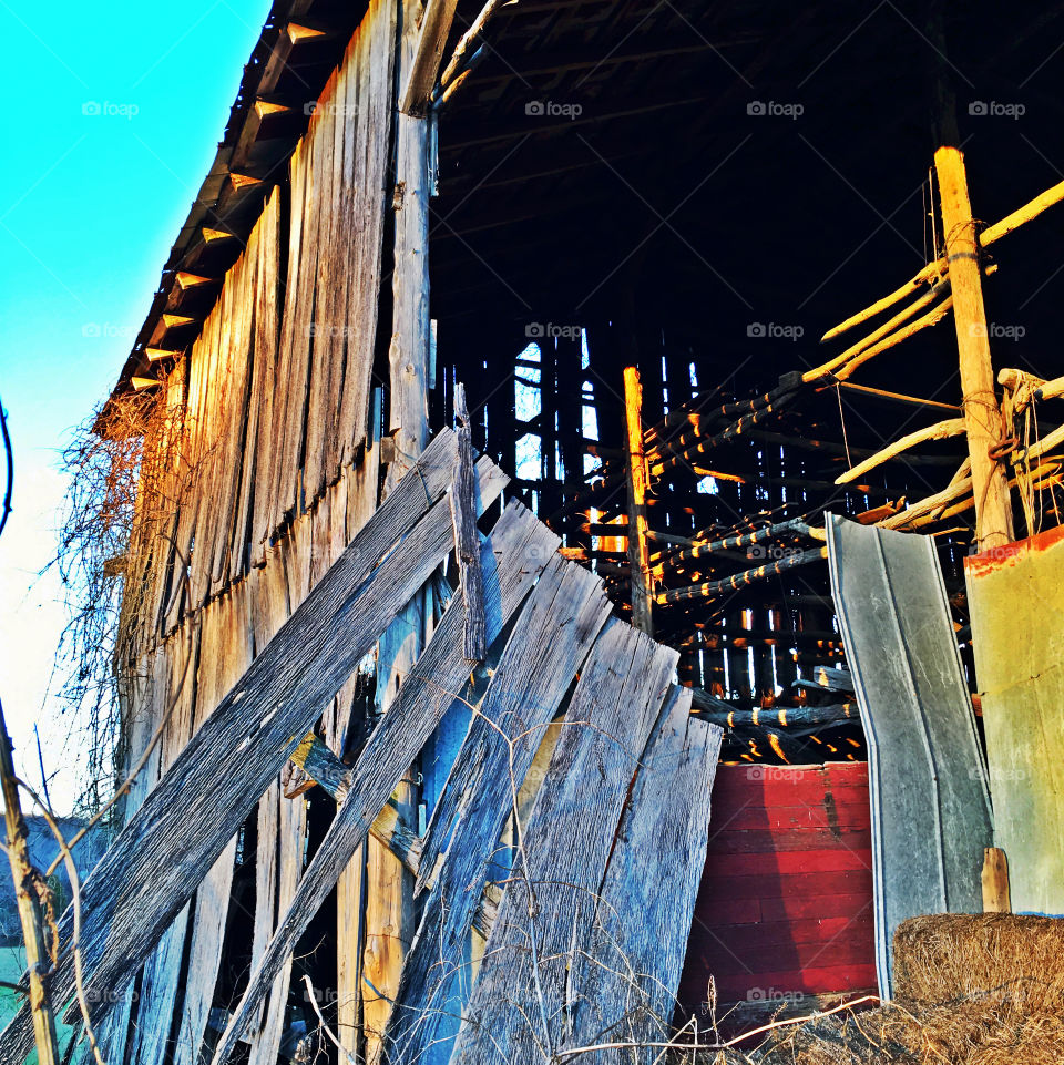Dilapidated old barn