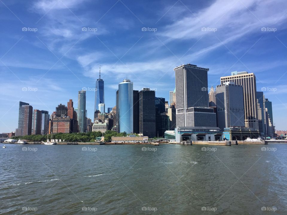 Lower Manhattan by boat