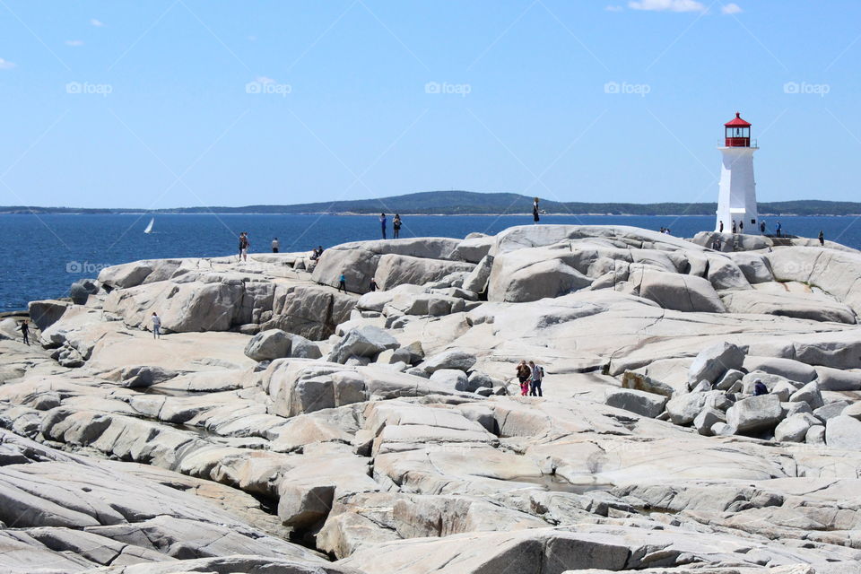 Summer day at Peggy's cove lighthouse 