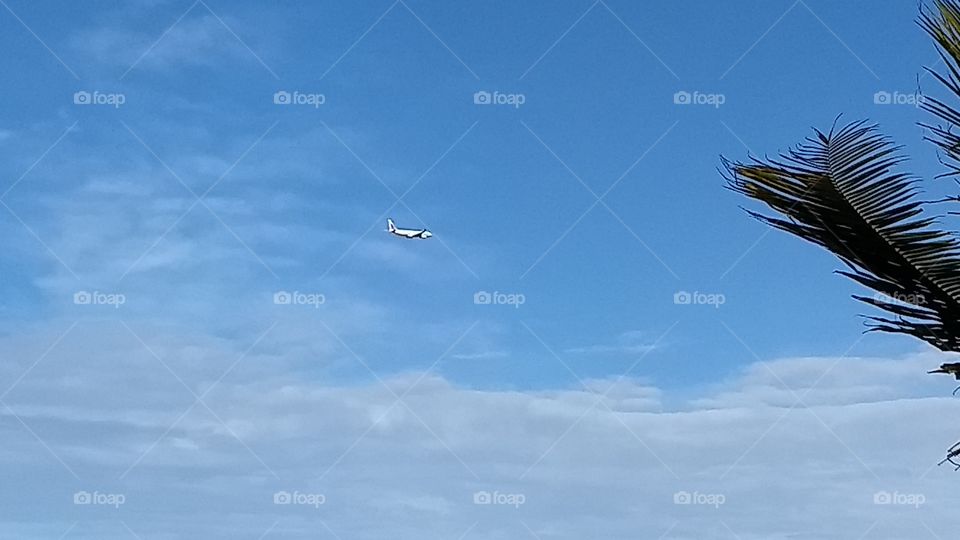 Aeroplanes in blue sky