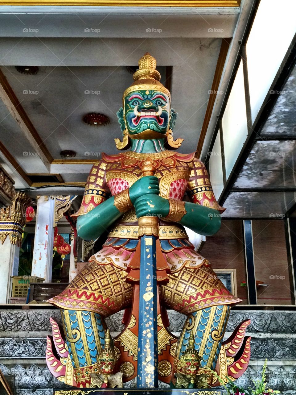 Bangkok, Thailand: Buddhist statue in temple 