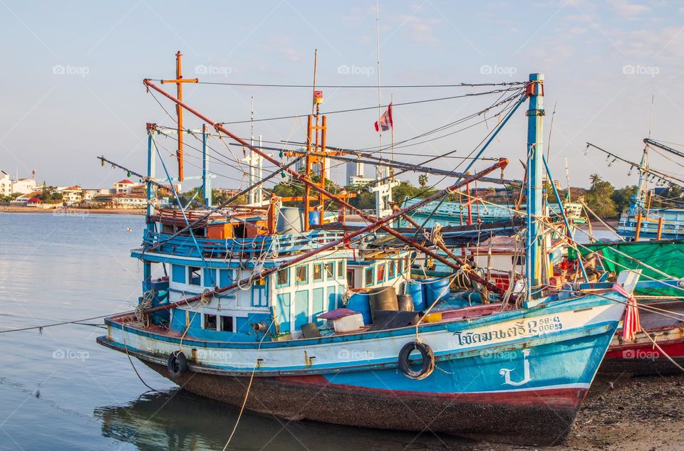 a Thai Fisherman's Boat at a Fishing Pier in Thailand Southeast Asia