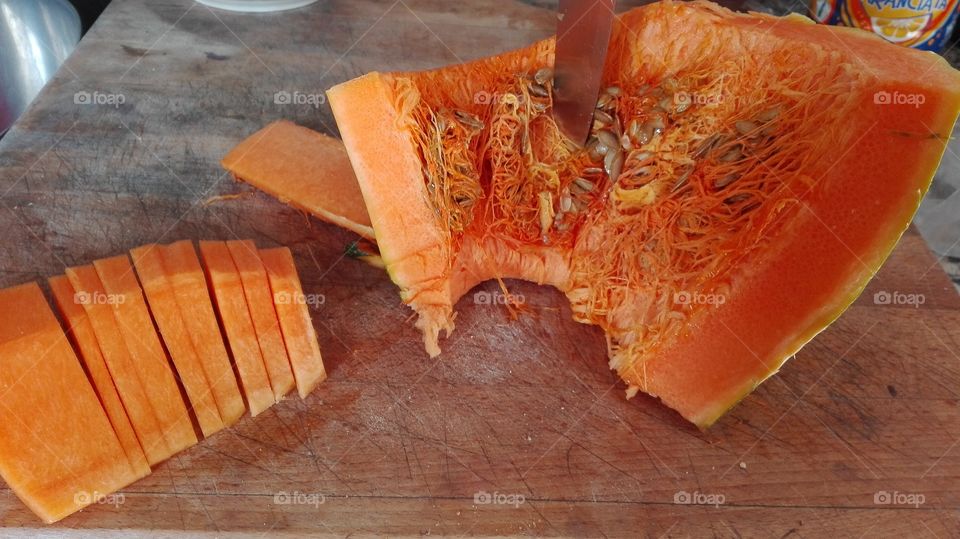 Pumpkin cutted