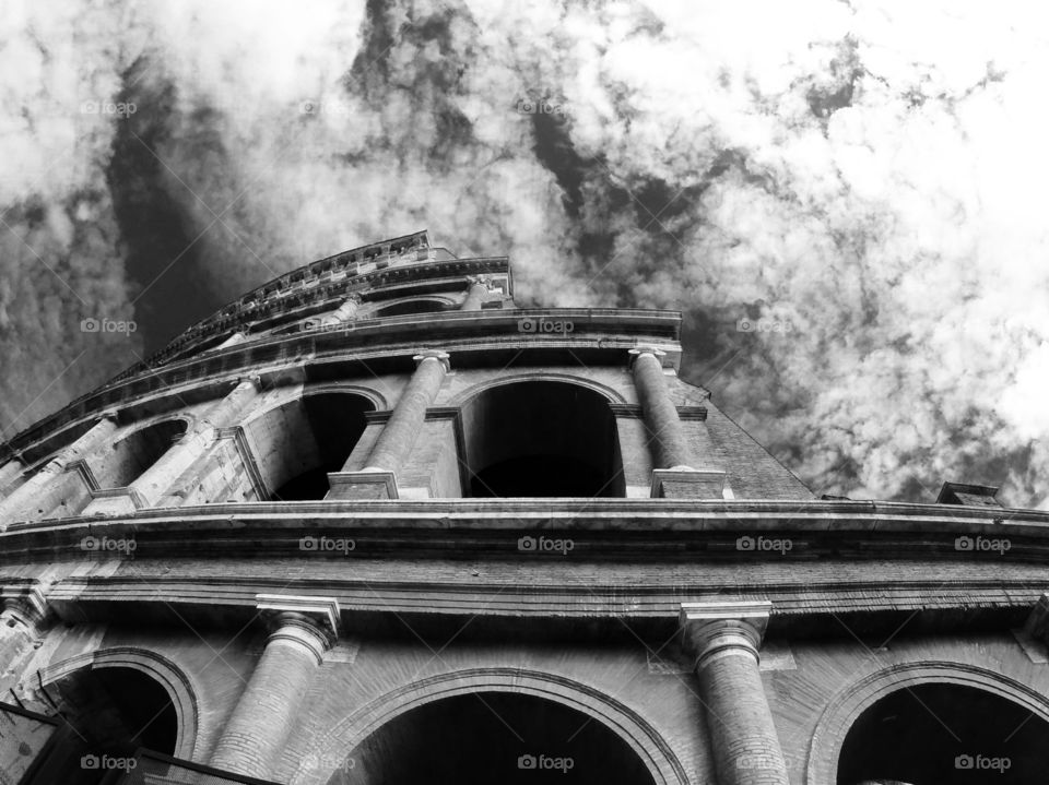 Close up view of Colosseum in Rome