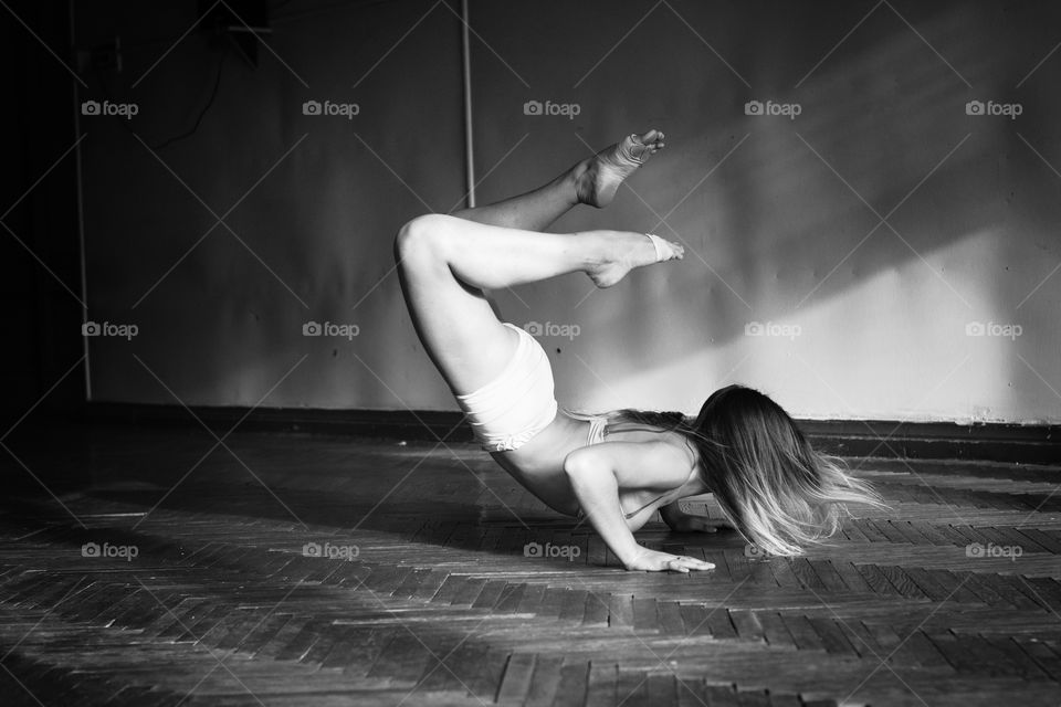 Girl dancing in the studio