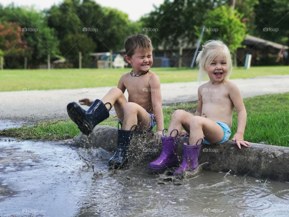 Puddles and rain boots 