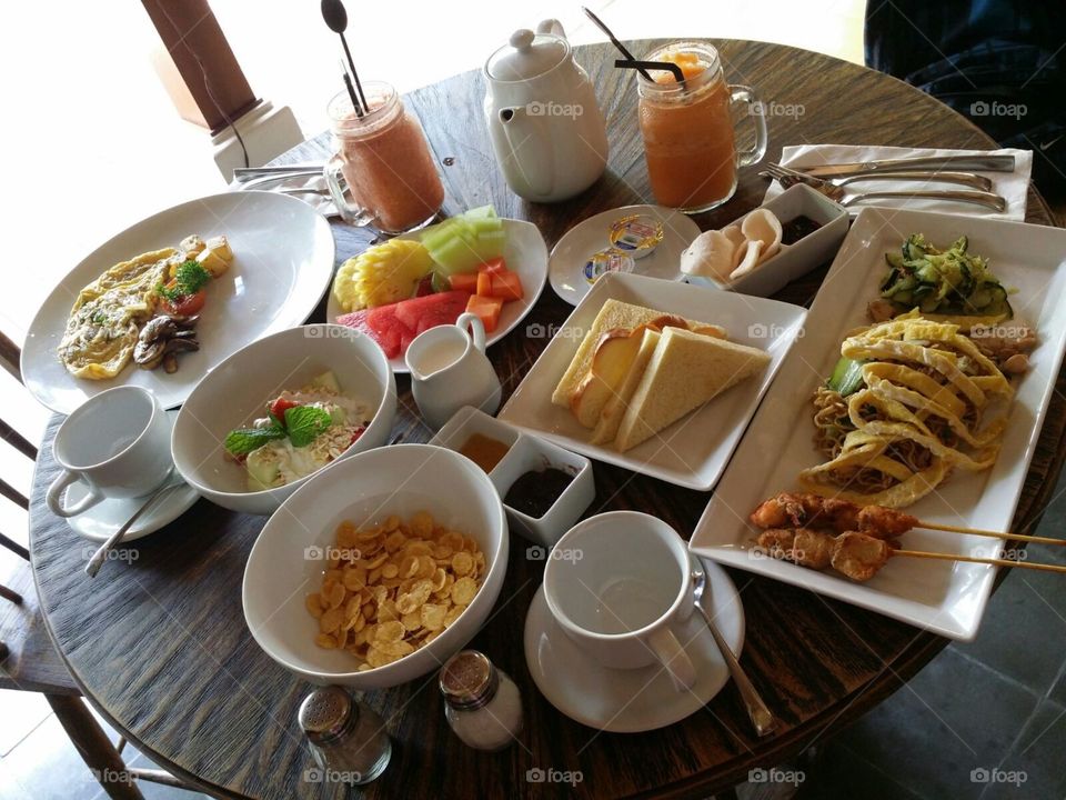 Amazing and Healthy Breakfast in one of the luxury resorts in Bali, Indonesia. 