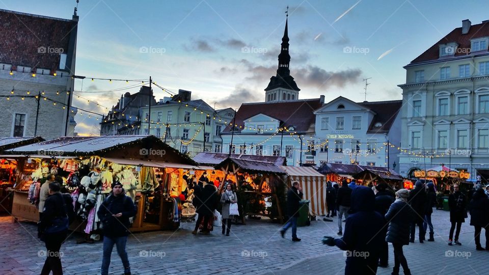 The old town in Tallinn. Christmas marked.