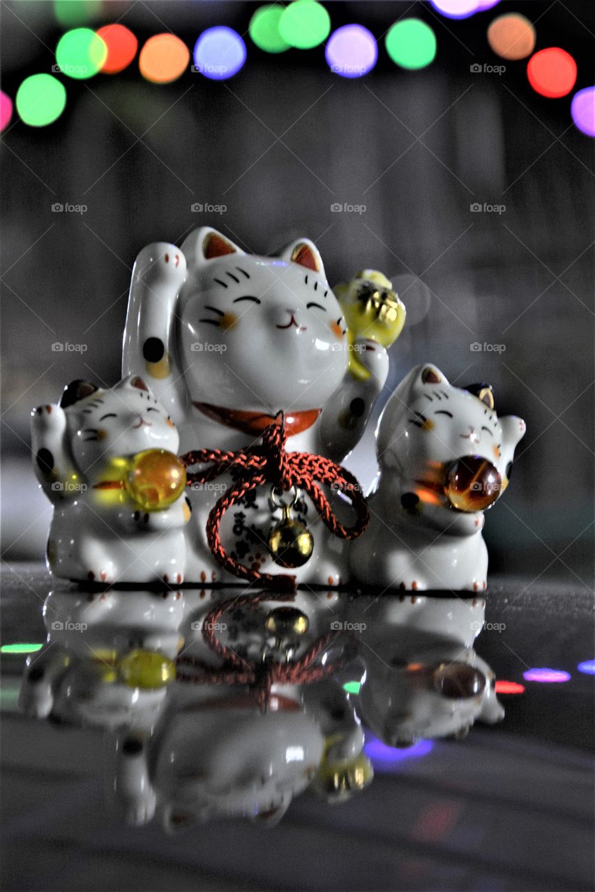 Maneki Neko three Lucky Cats