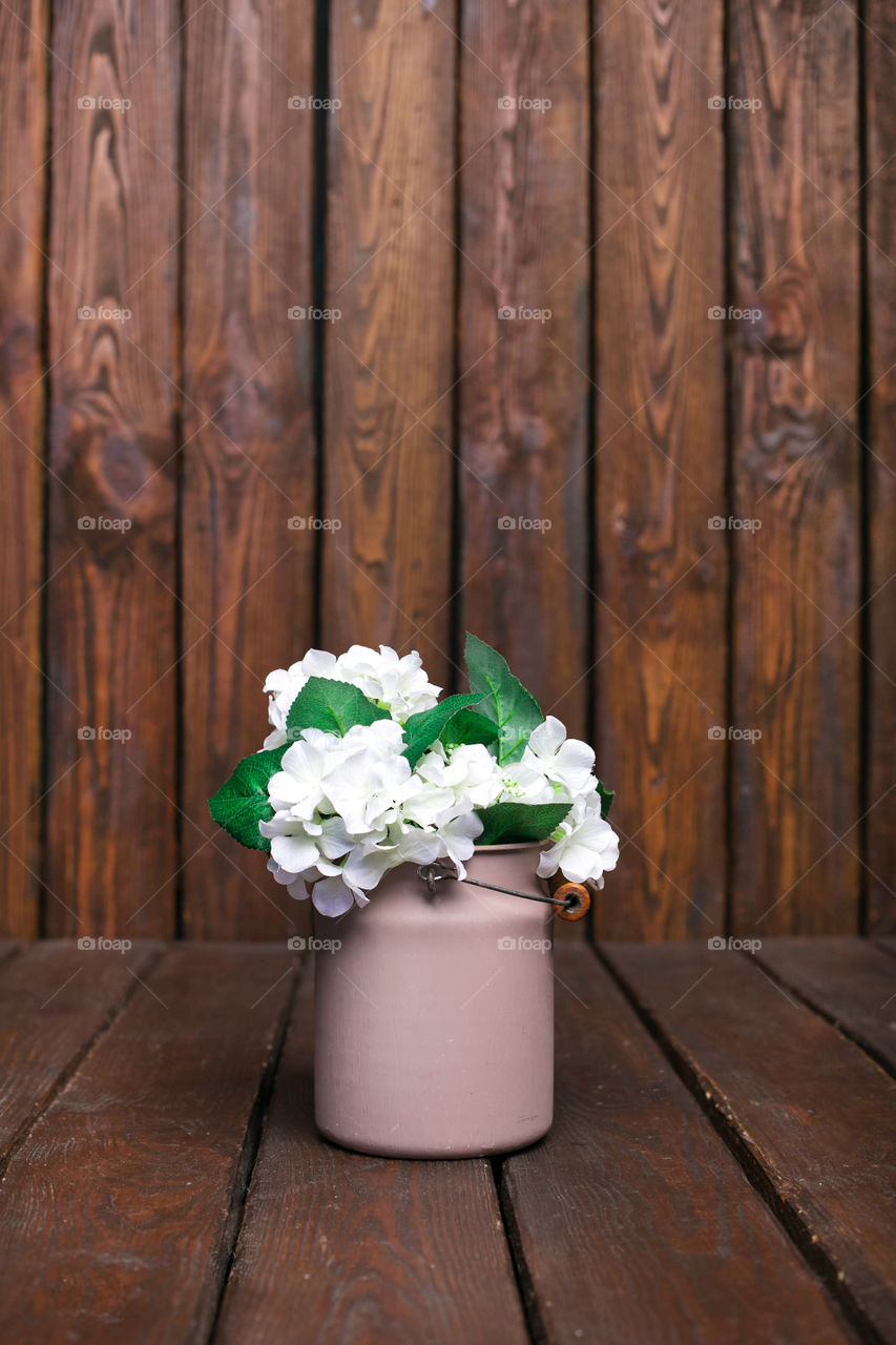 View of white flowers in vase