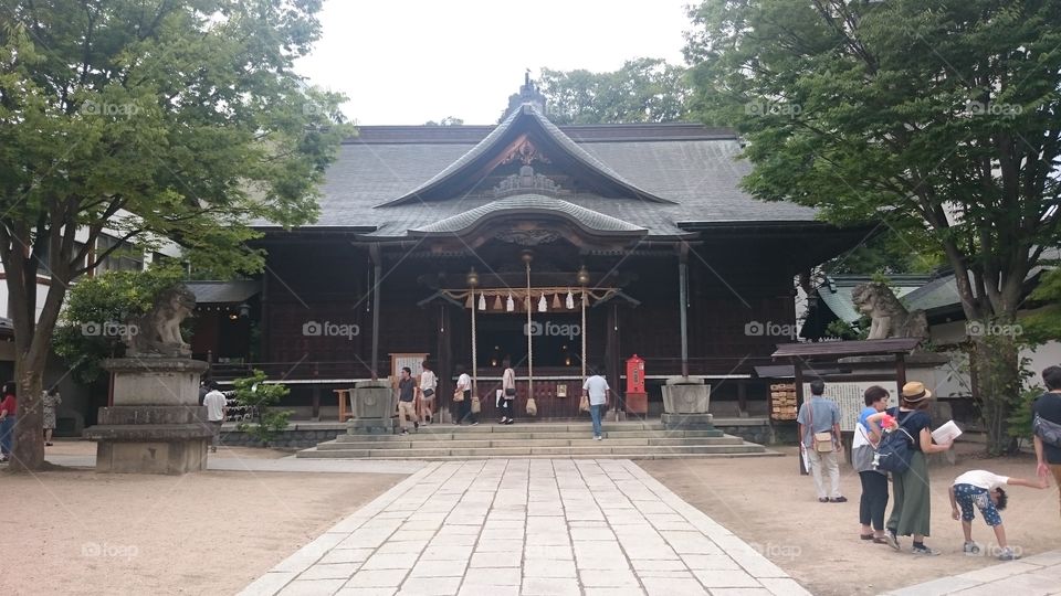 Yohashira shrine on historical Nawate street in Matsumoto