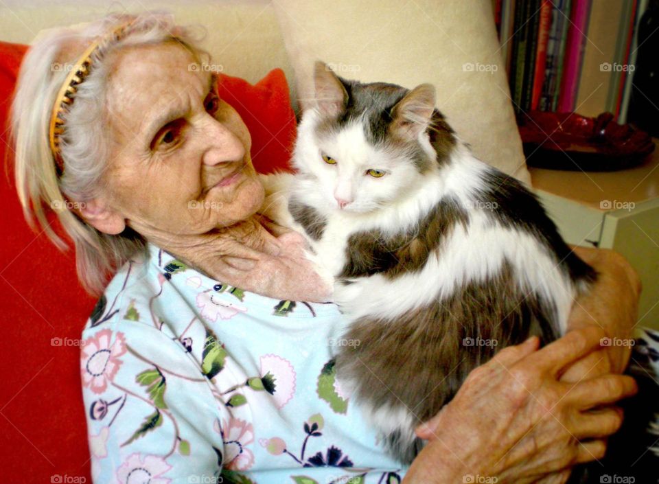 My grandmother and her cat