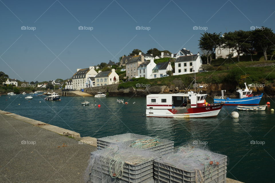 Ria de Doëlan (Finistère - France). Doëlan, petit port pittoresque de Bretagne 