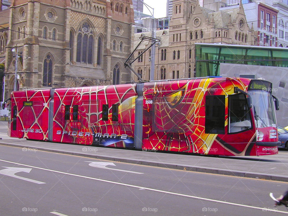 THE TRAM LINE OF CITY OF MELBOURNE AUSTRALIA