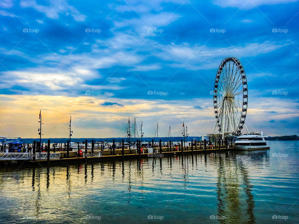 Ferris Wheel At National Harbor In Maryland