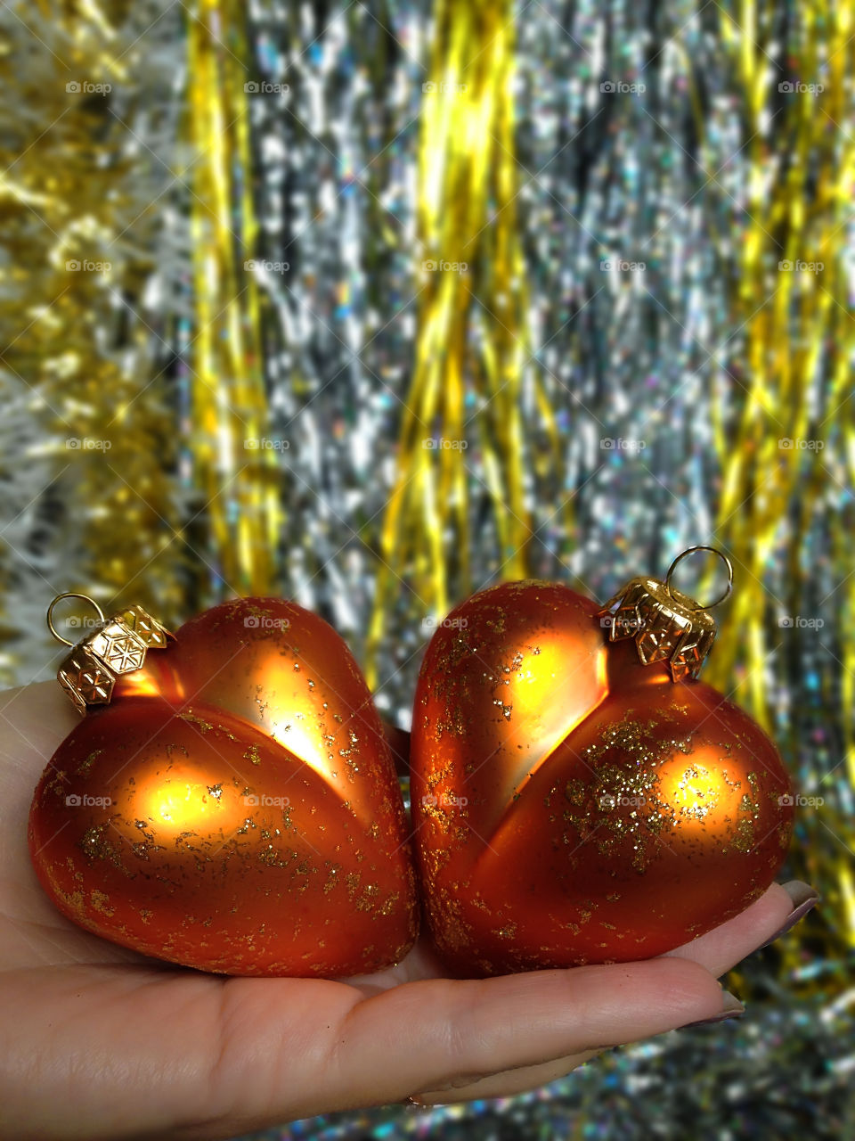 Heart shaped Christmas decorations 