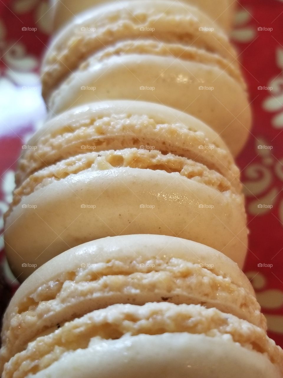 vanilla macarons up close