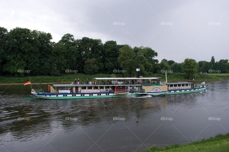 Ship on the river Elbe