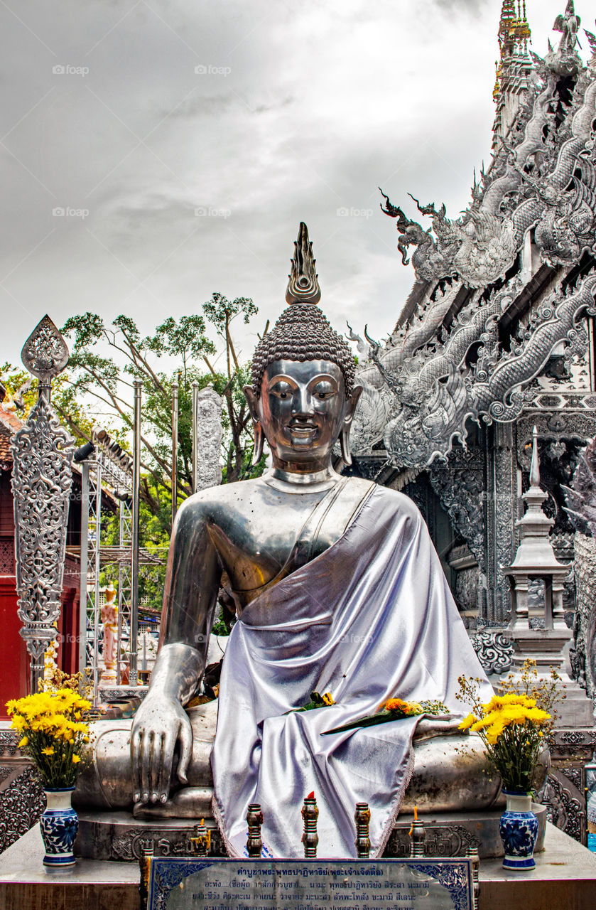 Wat Sri Suphan or the "silver Temple" in Chiang Mai Thailand Asia