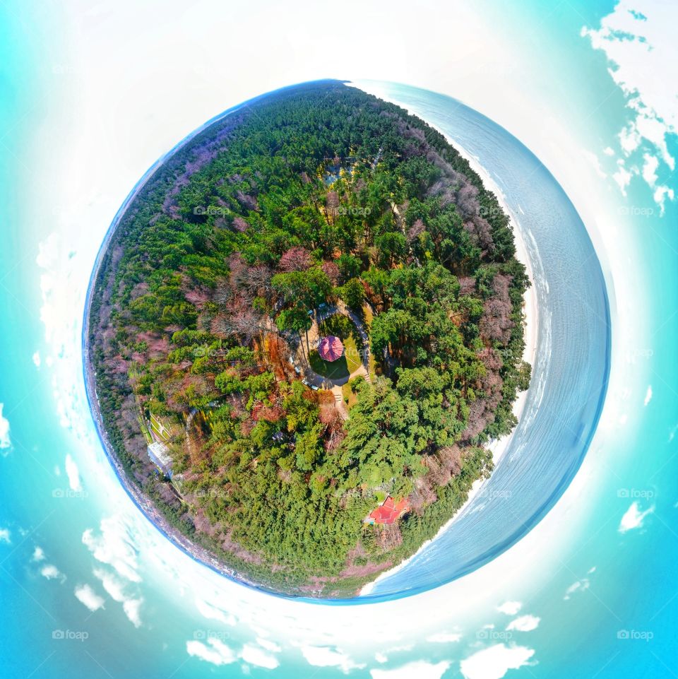 Spring is the best time to discover new places. The view from little planet perspective. Photo was taken with drone.