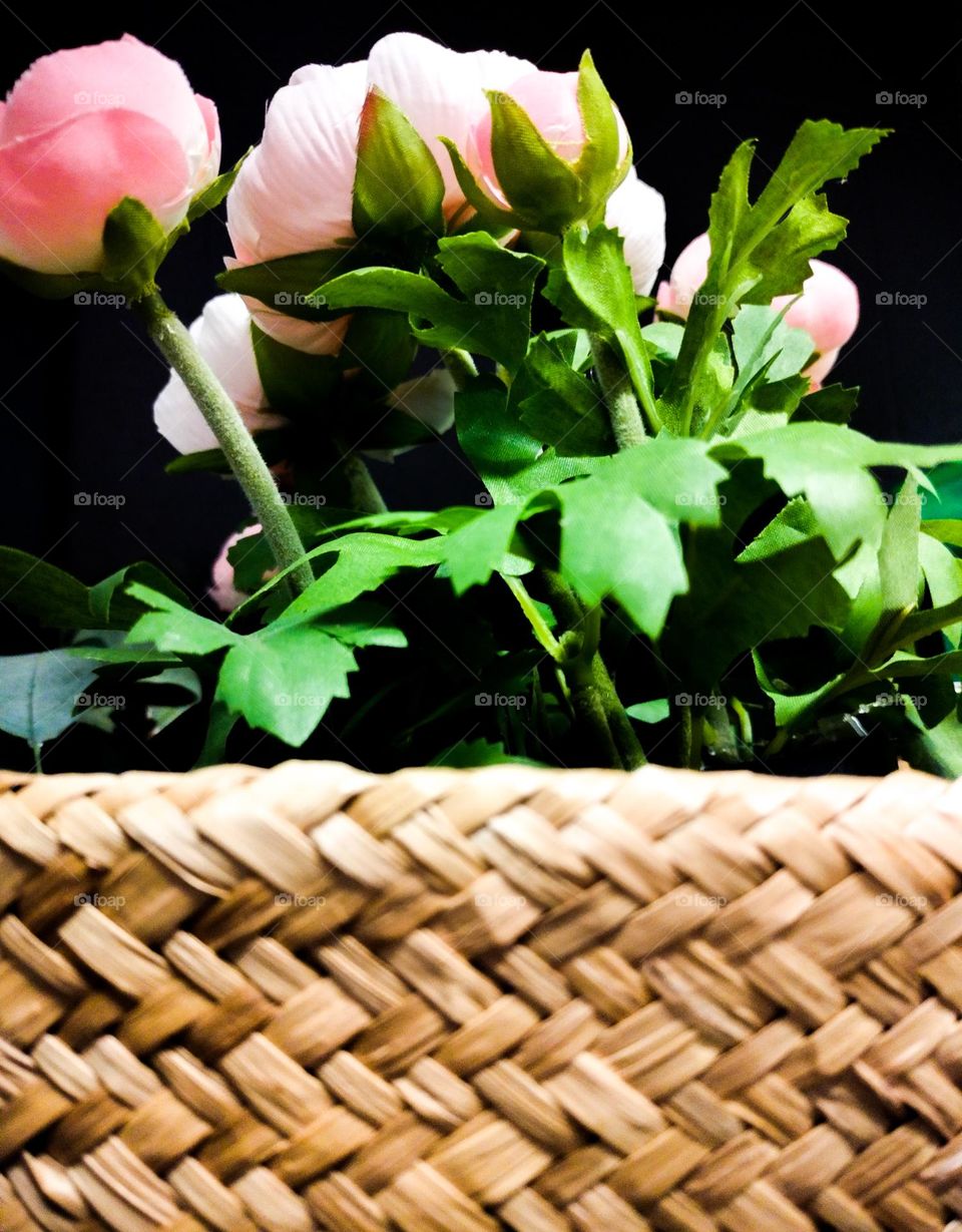 flowers in basket 🧺