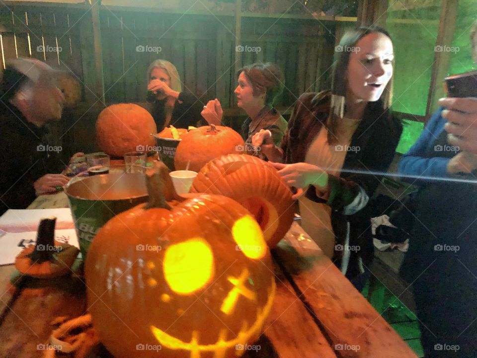 Pumpkin carving party.