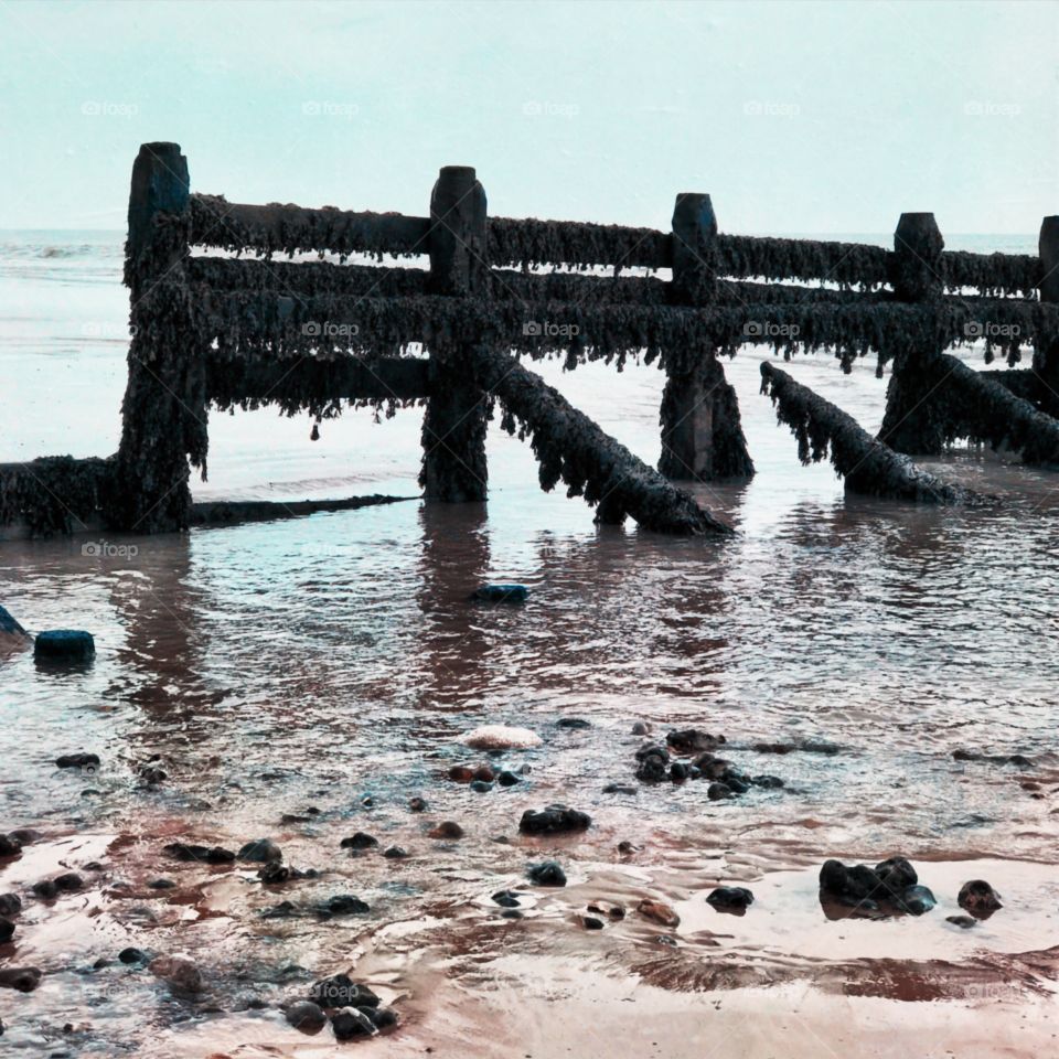 Sea defences Norfolk Coast United Kingdom 