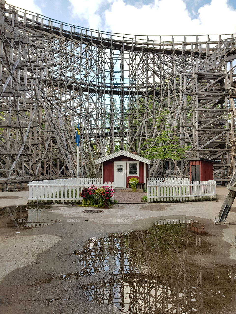 house in a rollercoaster