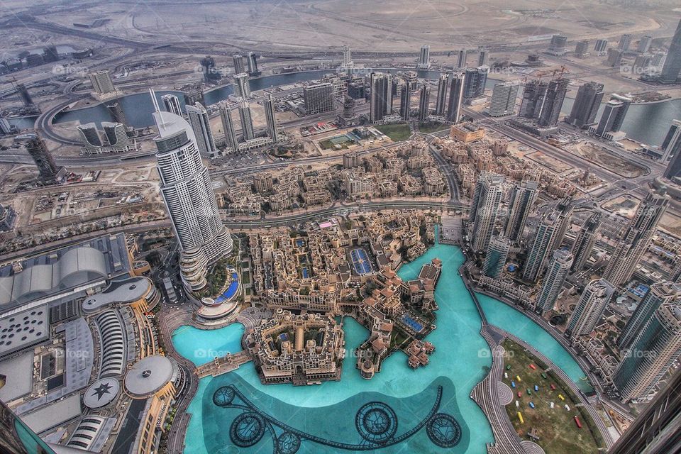 View from Burj Khalifa  Dubai  