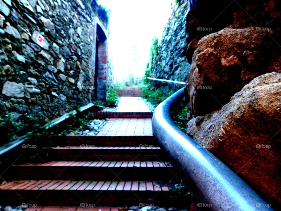 Stairway in Sestri Levante, Genoa, Italy