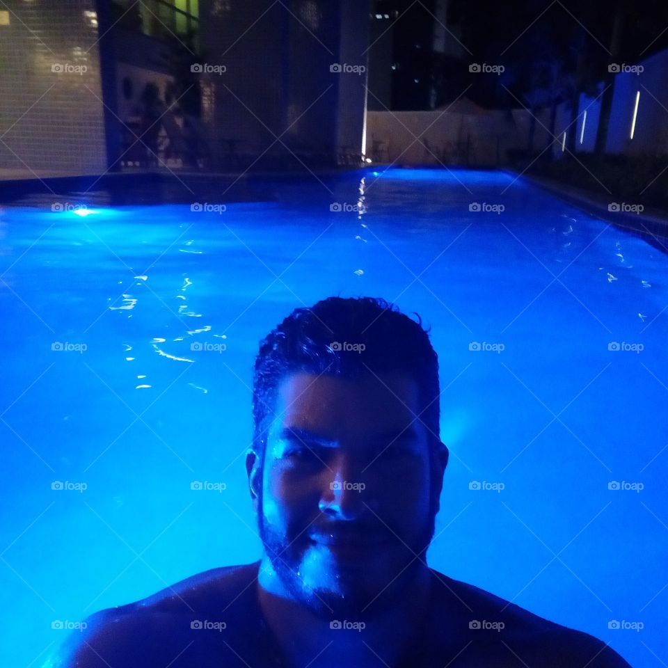 Blue swimming pool