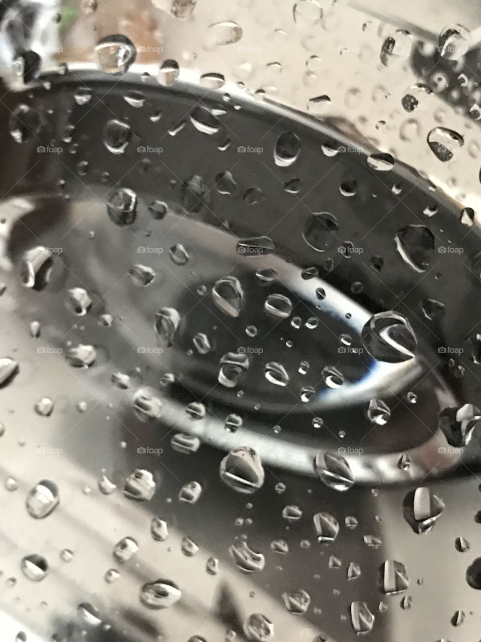 Rain drops on a headlight lens