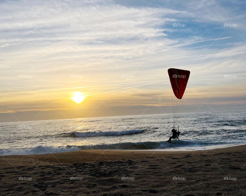 Paragliding by the sea