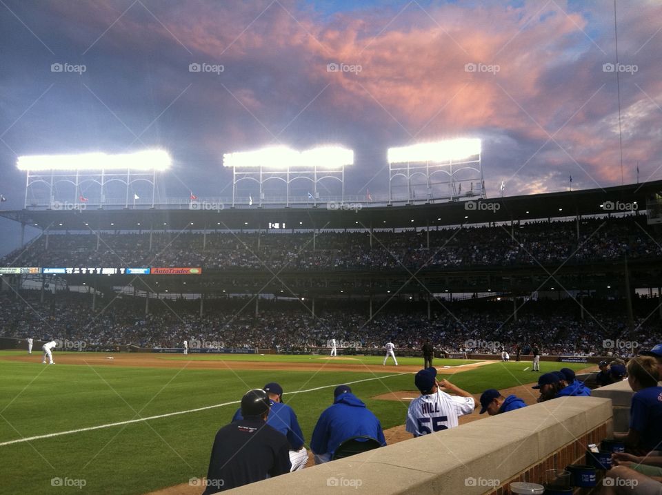 Wrigley sunset