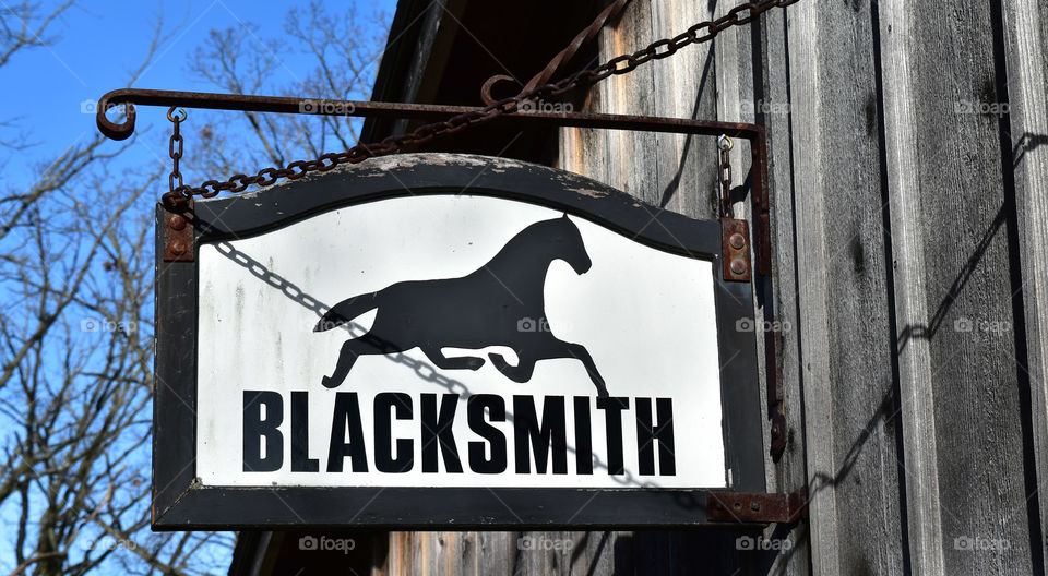 Sign for a blacksmith shop