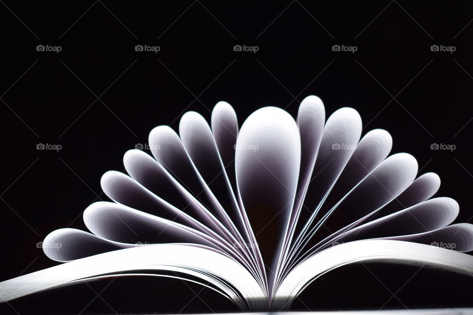 creatively folded book's white pages