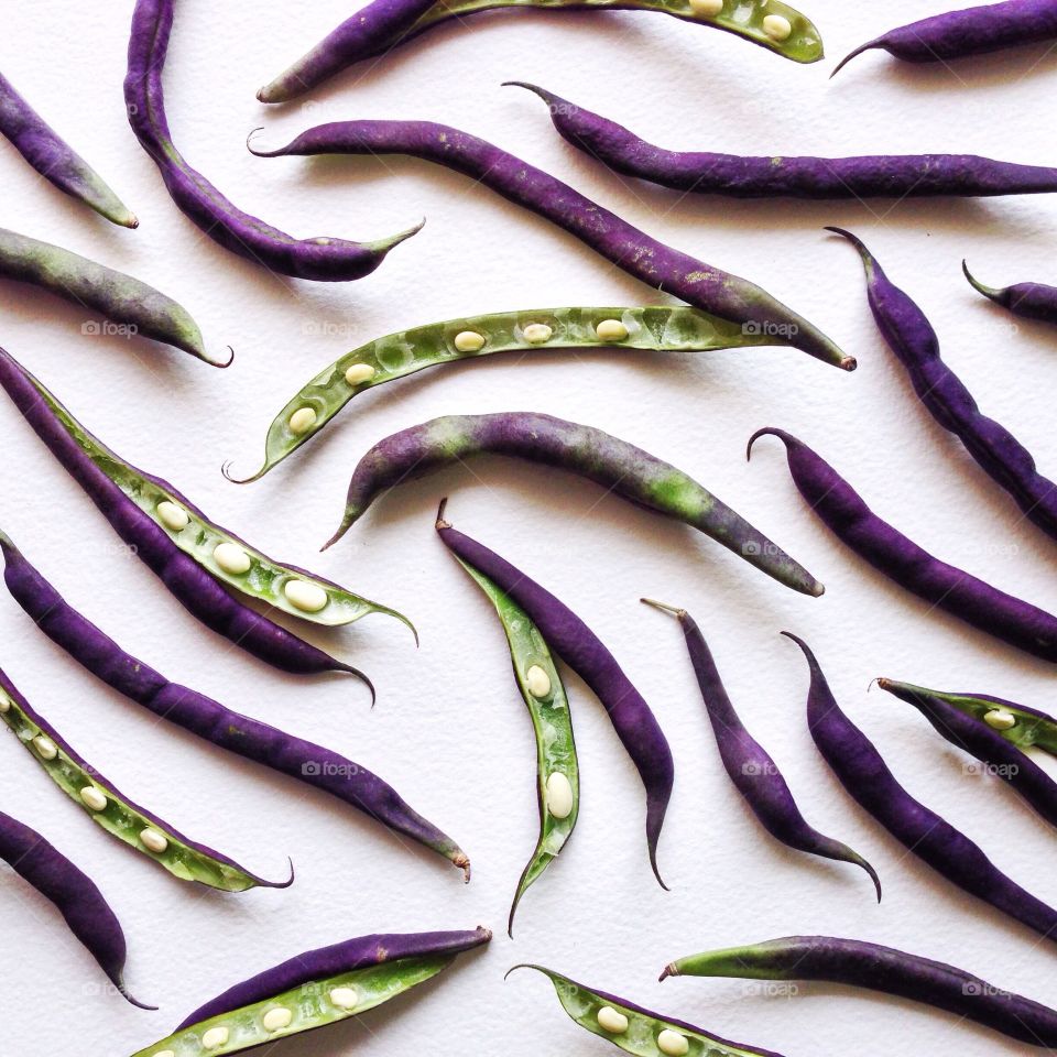 High angle view of beans