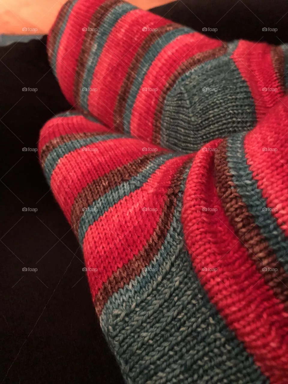 Cozy striped socks at Christmas