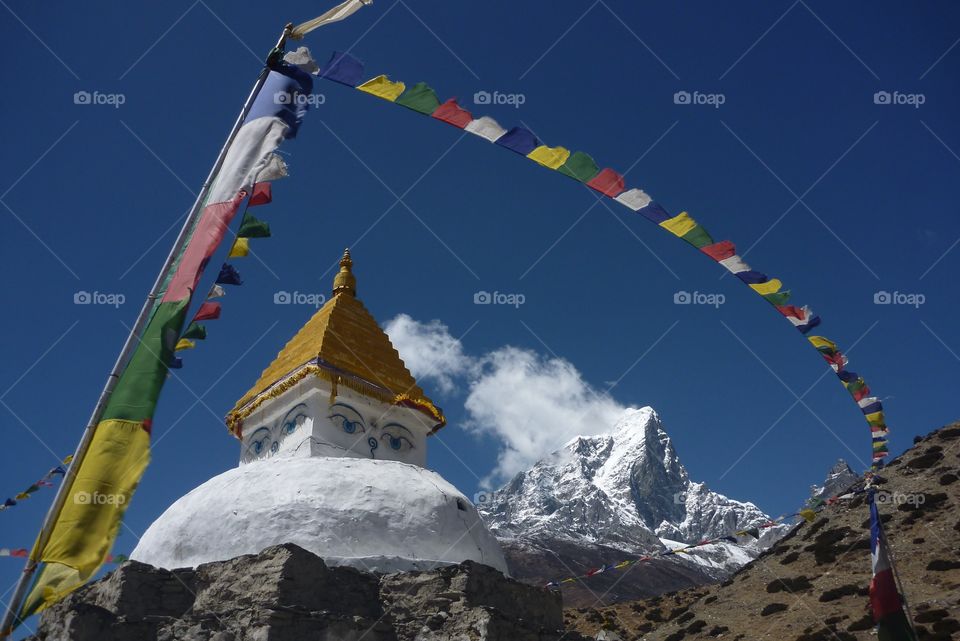 Buddah eyes in Nepal Everest base camp trek