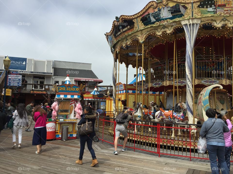 atmosphere near the carousel horses