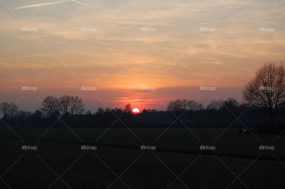 Sonnenuntergang in nrw, Deutschland